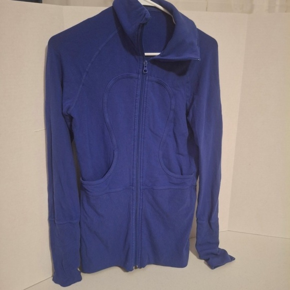 Lululemon Athletica Define Blue Full Zip Jacket‎ Thumbholes Women Size 8 PRM